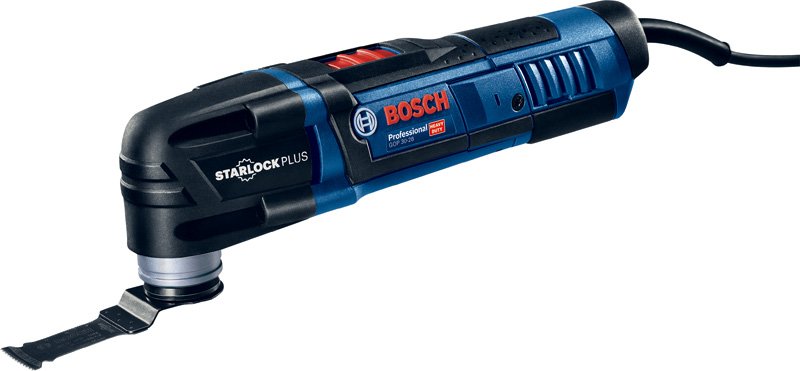 Elektrinis multifunkcinis įrankis BOSCH Professional GOP 30-28, galia 300 W, švytavimų skaičius 8.000 – 20.000 min-1, švytavimo kampas kairėje ir dešinėje 1,4 °