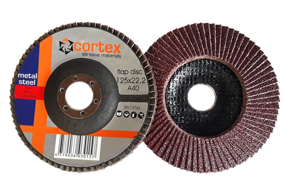 Žiedlapinis šlifavimo diskas CORTEX P40, 125 x 22 mm, aliuminio oksido grūdas