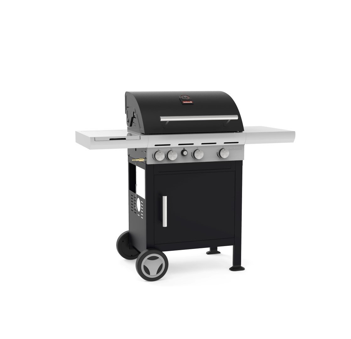 Dujinė kepsninė BARBECOOK Spring 3212, matmenys 133x57x115cm, 3 degikliai 11,4kW +1 degiklis 2,3kW, 10 žmonių