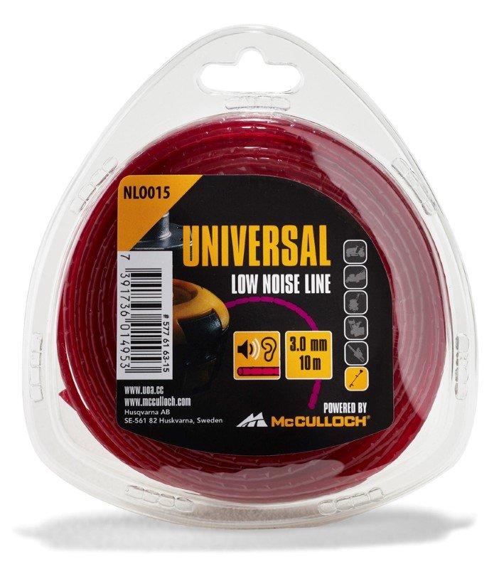 Žoliapjovės pjovimo lynas UNIVERSAL NLO015, tylus, apvalus, 3 mm x 10 m