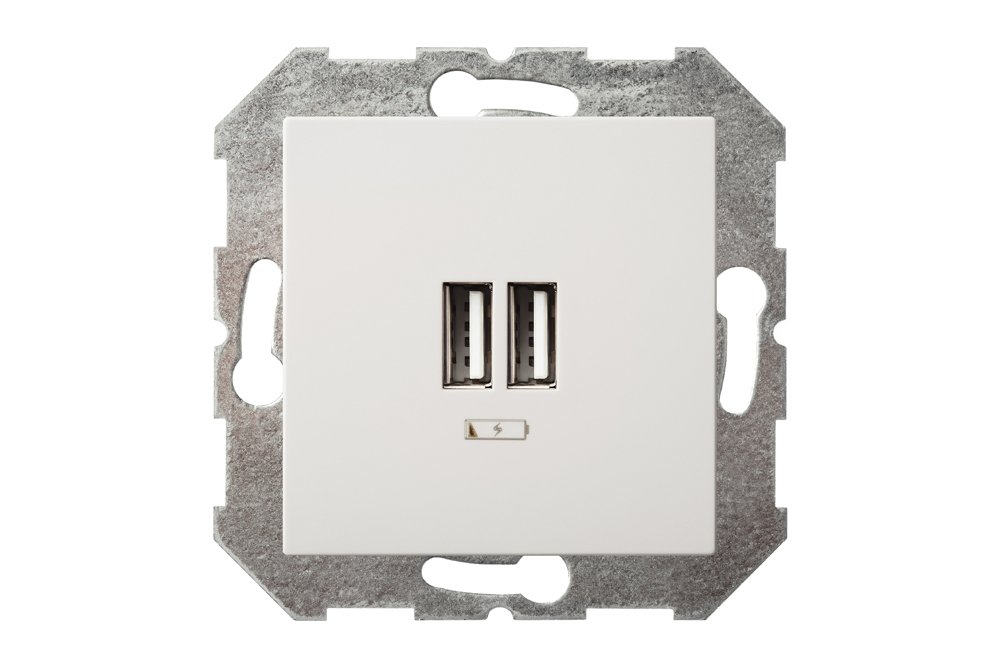 Kištukinis lizdas LIREGUS Epsilon, 2 vietų, įleidžiamas, baltos sp., IUK-2-01.E/B