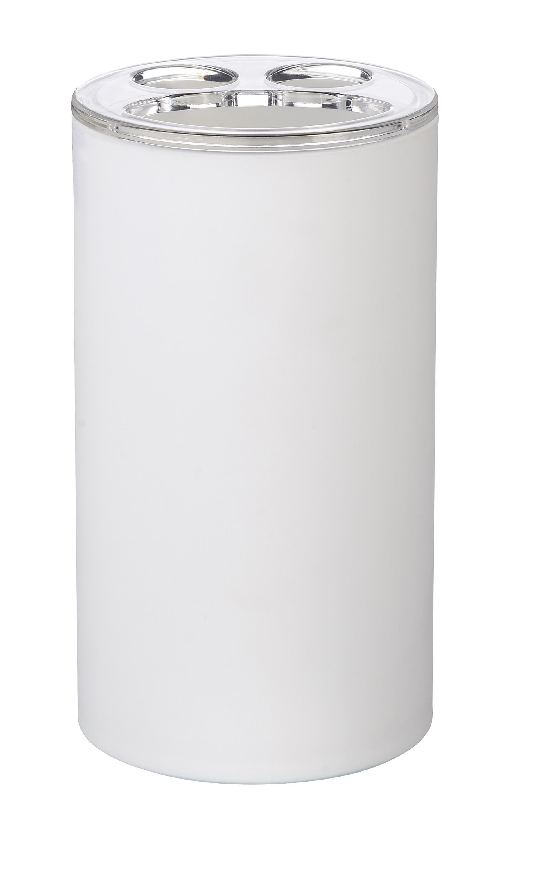 Dantų šepetėlių indas RIDDER Touch, pastatomas, baltos spalvos, ABS / PS