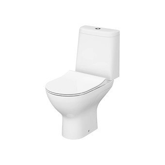 Klozetas CERSANIT CAMI PRO OVAL, pastatomas, horizontalus nubėgimas 2/4L, apatinis įvadas, su sukūriniu nuplovimu, kieto plastiko lėtai nusileidžiantis dangtis, lengvai nuimamas.