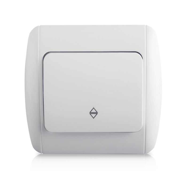 Perjungiklis ORRO ROUND, 1 klavišo, įleidžiamas, baltos spalvos, 10 A, 250 V, 9201-31