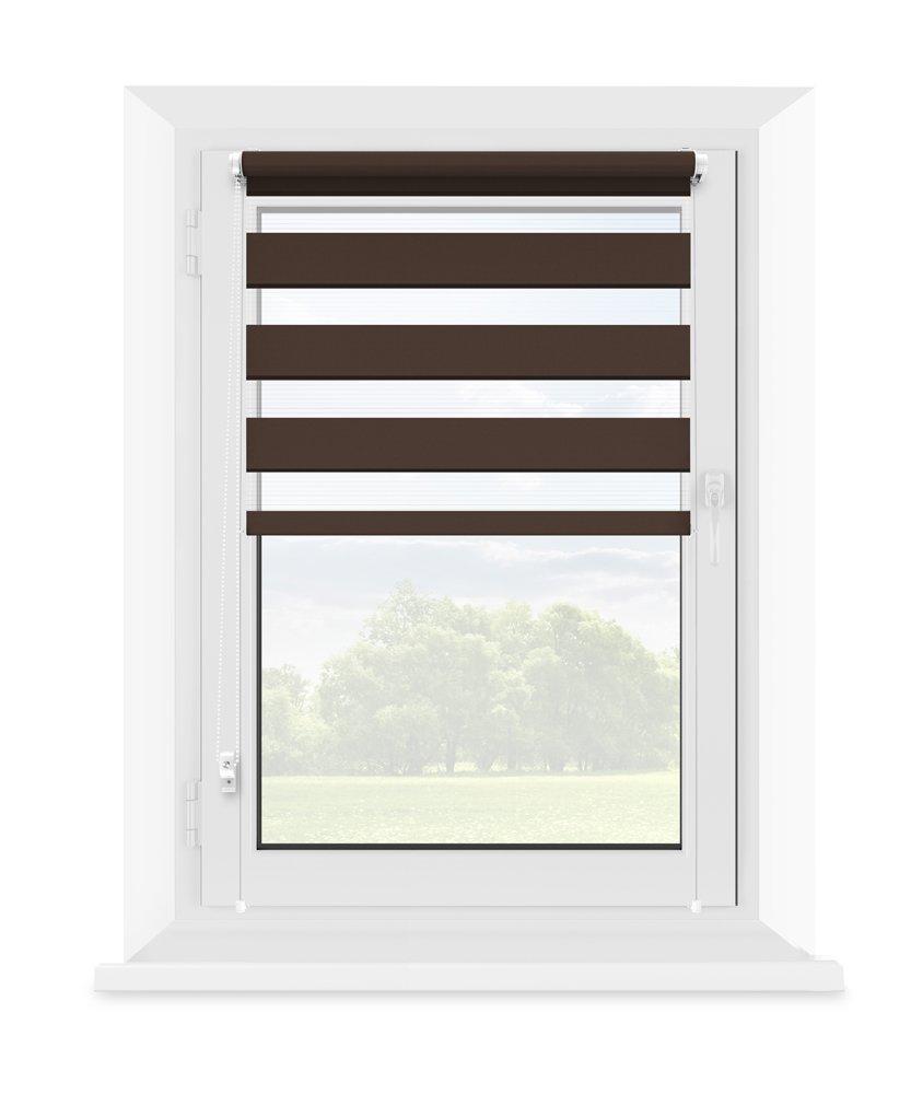 Ritininė užuolaida MARDOM Click Day & Night, 68 x 215 cm, rudos spalvos