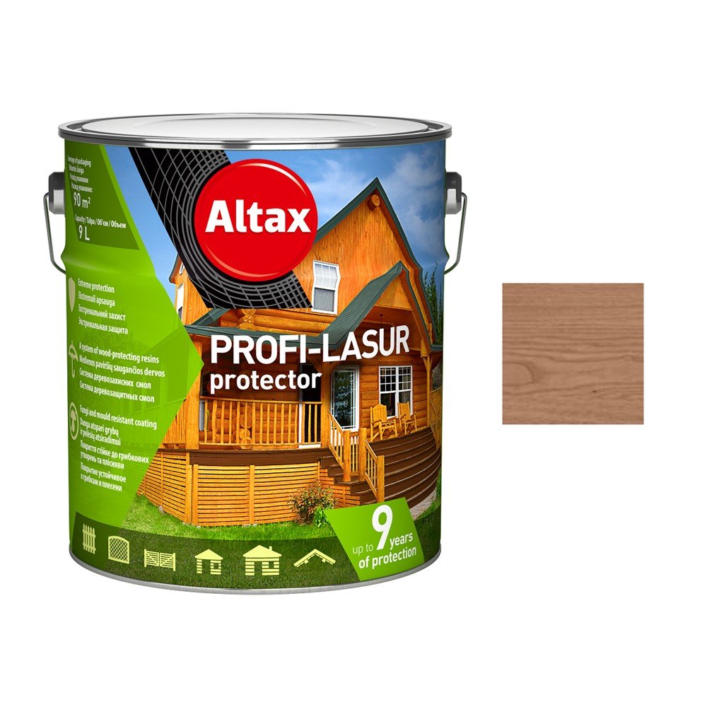 Medienos impregnantas ALTAX Profi-Lasur Protektor, 9 l, kaštono sp.