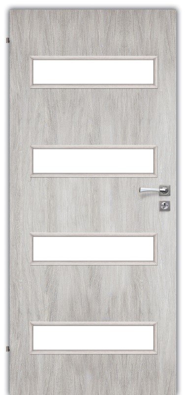Laminuotos vidaus durys su užlaida VOSTER Milano, kairinės, spalva Silver oak, matmenys 2030 x 744 x 40 mm
