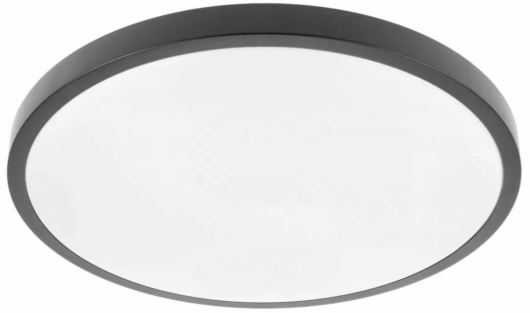 Plafoninis šviestuvas GTV Atol, D400 mm, 4000K, 32W, 2560lm, AC180-250V, 50/60 Hz, PF>0,9, IP54, juodos spalvos