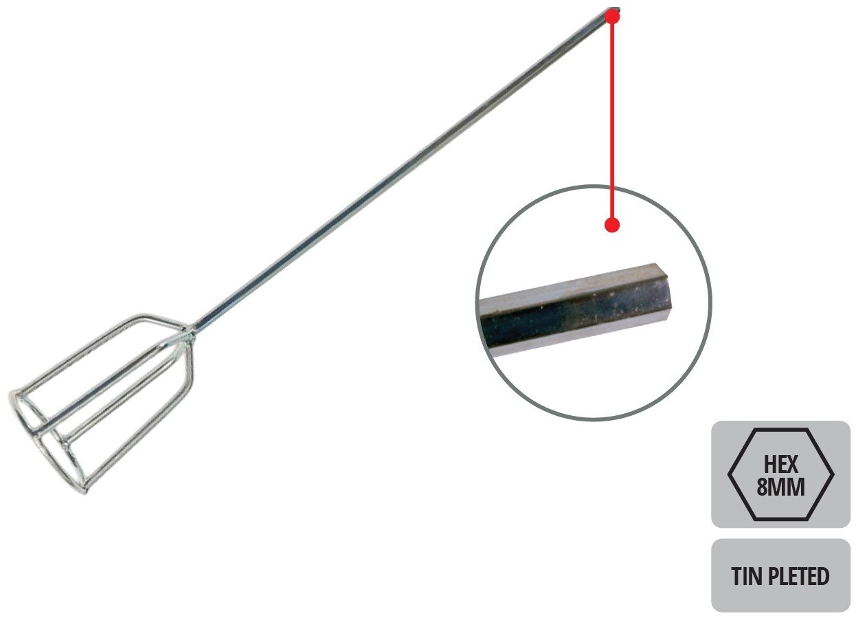 Dažų ir gipso skiedinio maišytuvas PAINTER, D100x600mm, cinkuotas, MIE1691