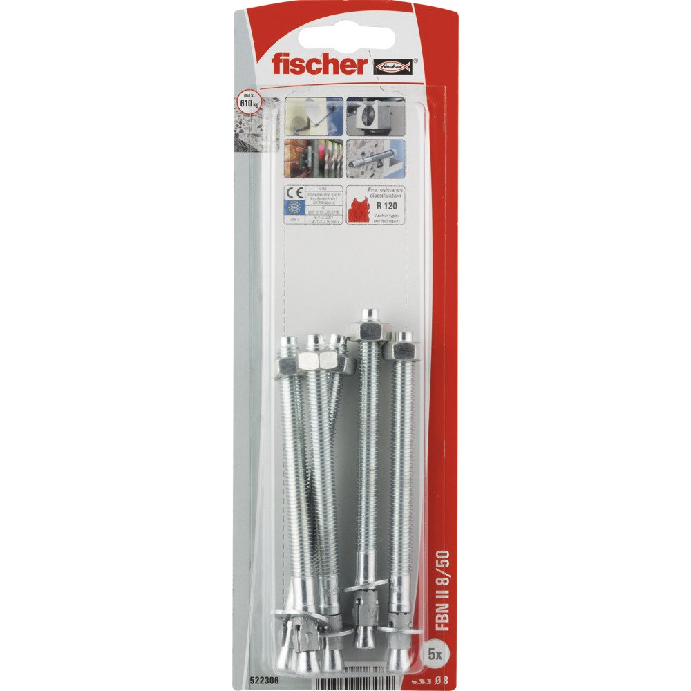 Inkarinis varžtas FISCHER FBN II 8/50, 8 x 111 mm, metalinis