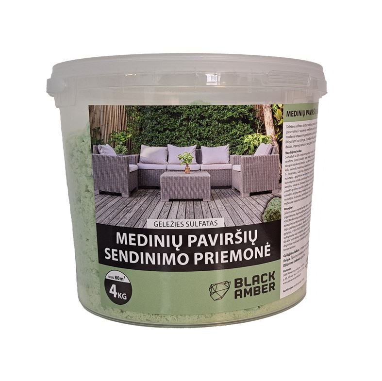 Geležies sulfatas AMELLO, 4 kg, skirtas medienos paviršių sendinimui