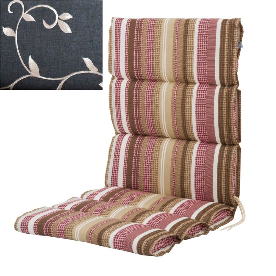 Pagalvėlė PATIO Ambiente Niedrig G001-07PB, kėdei su žemu atlošu, 105 x 50 x 5,5 cm, tekstilė, gėlėta ruda
