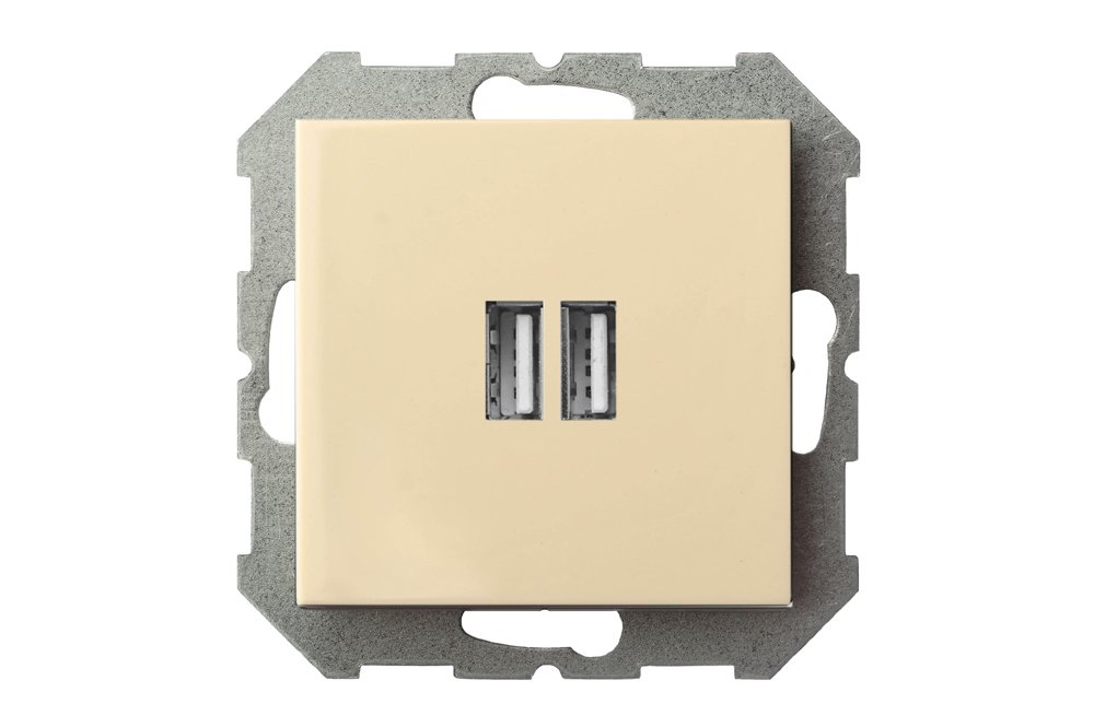 Kištukinis lizdas LIREGUS Epsilon, 2 vietų, įleidžiamas, smėlio sp., IUK-2-01.E/S 