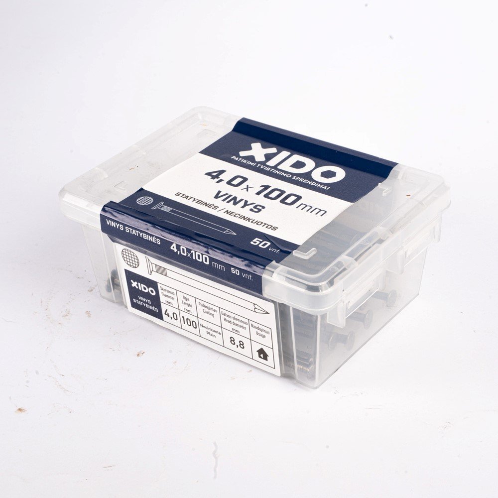 Vinys statybinės XIDO, juodos4,0x100, 50vnt.