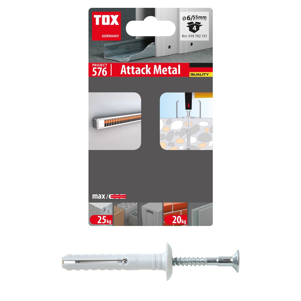Kalamas kaištis TOX Attack Metal, 6/55, 4 vnt.