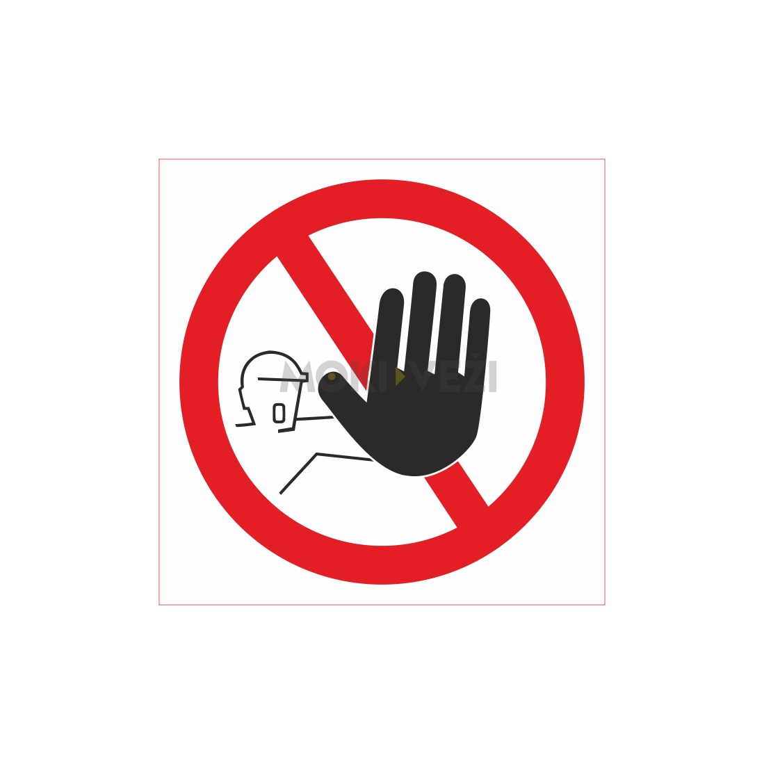 Informacinis ženklas, nesiartinti, 150 x 150 mm, lipdukas