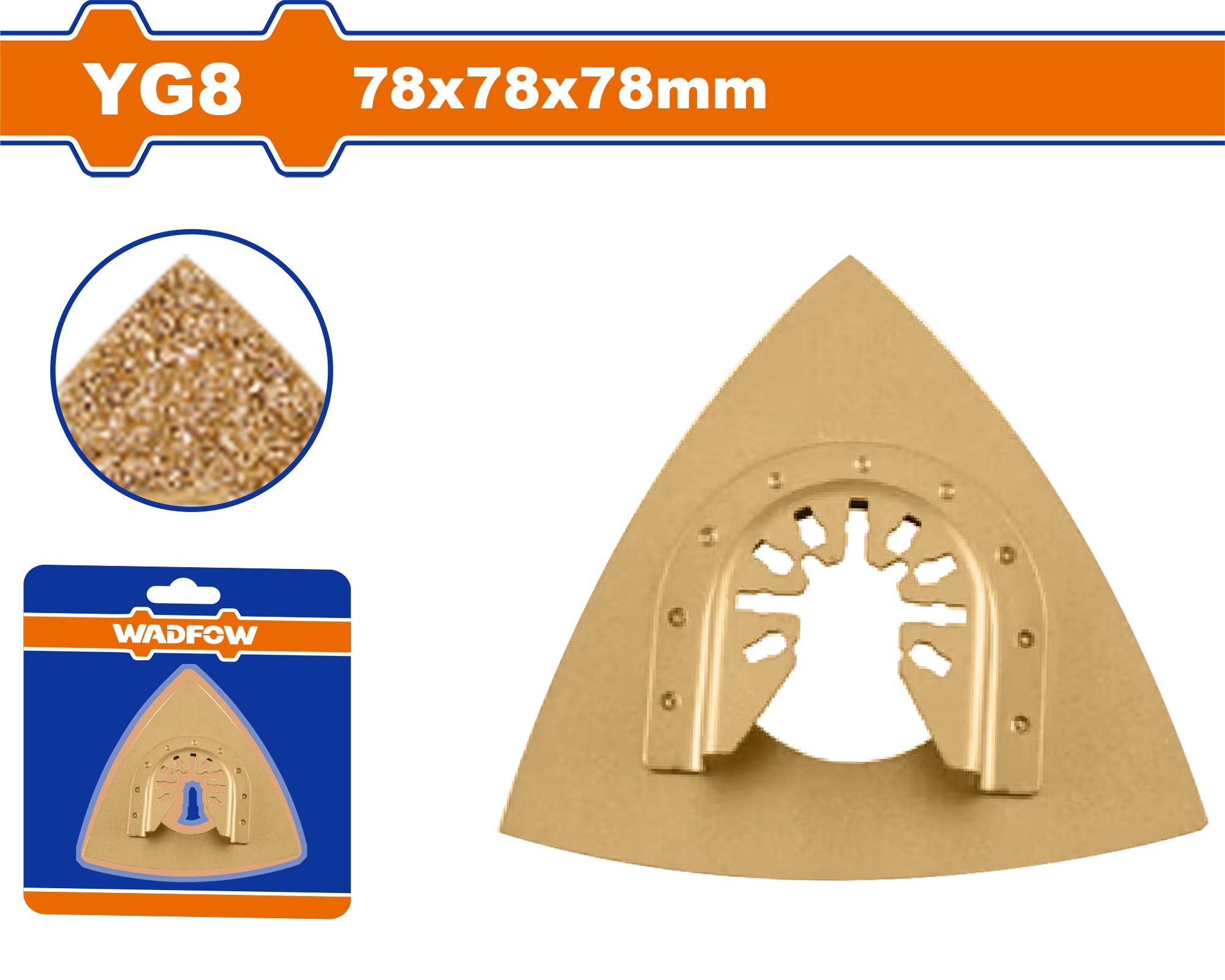 Šlifavimo padas daugiafunkciam įrankiui WADFOW, keramikai, 80x80x80 mm, WMA7K78