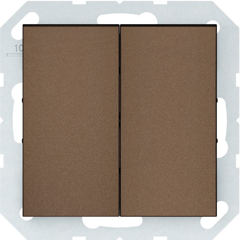 Perjungiklis VILMA Qr1000 P(6+6)10-020-02, 2 klavišų, įleidžiamas, mocha sp.