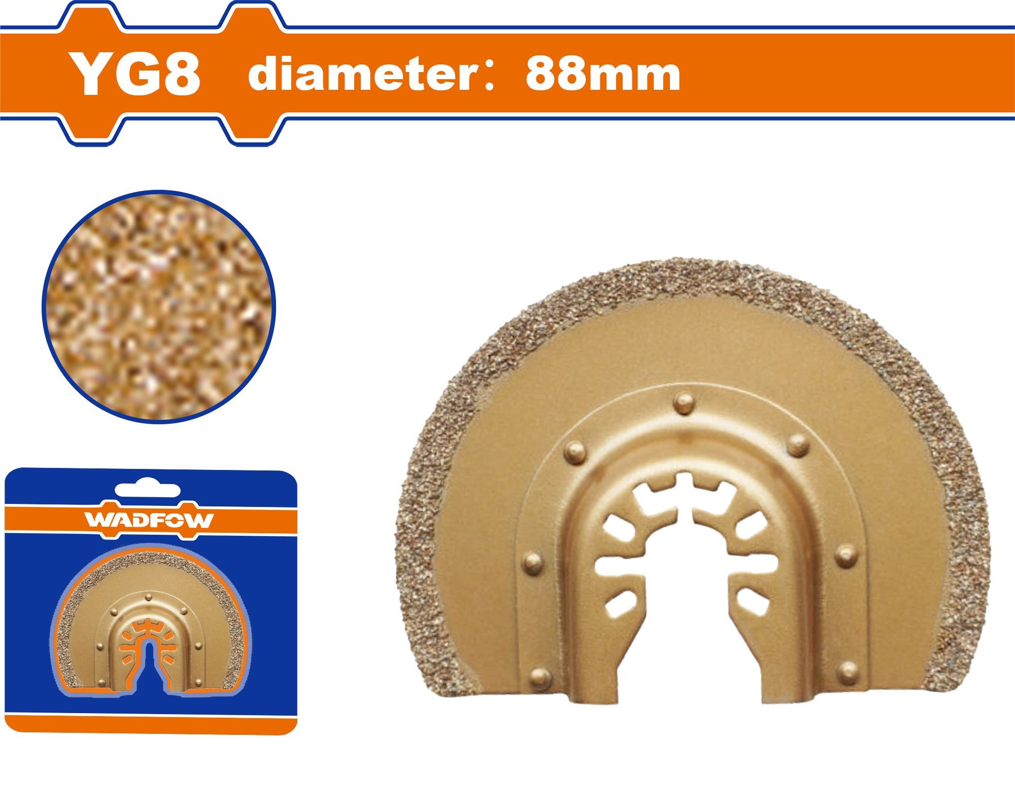 Segmentinis diskas daugiafunkciam įrankiui WADFOW, keramikai, 88 mm, WMA6K87