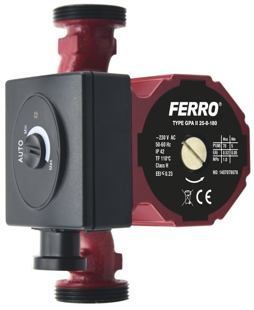 Cirkuliacinis siurblys FERRO, GPA II 180-25-8, elektroninis, 0605W