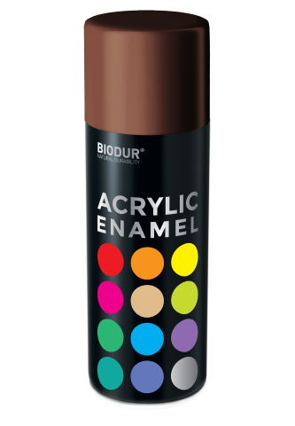 Aerozolinė emalė BIODUR Acrylic, RAL8017, t.ruda, 400ml