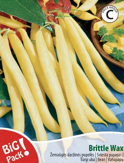 Daržovių sėklos, pupelės žemaūgės daržinės Brittle Wax, 20 g., 10338, C