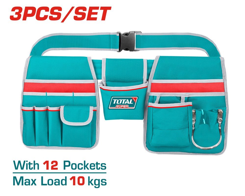 Meistro kišenė su diržu TOTAL, 12 dalių, 10 kg, 26x23 cm, 16x14 cm, THT16P20325