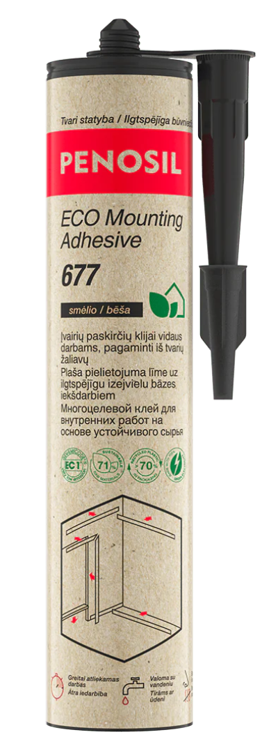 Akriliniai klijai PENOSIL ECO Mounting Adhesive 677, 290 ml, smėlio sp.