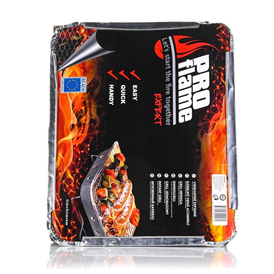 Anglies kepsninė PROflame Expert, vienkartinė, su anglimi, 32x25,5x6cm