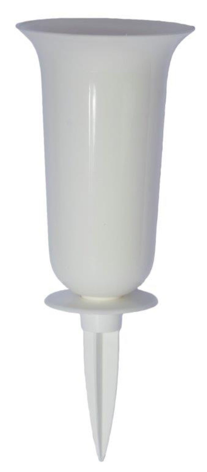 Plastikinė įsmeigiama kapų vaza, 13 x 32,7 cm., 1,2 l, baltos sp.