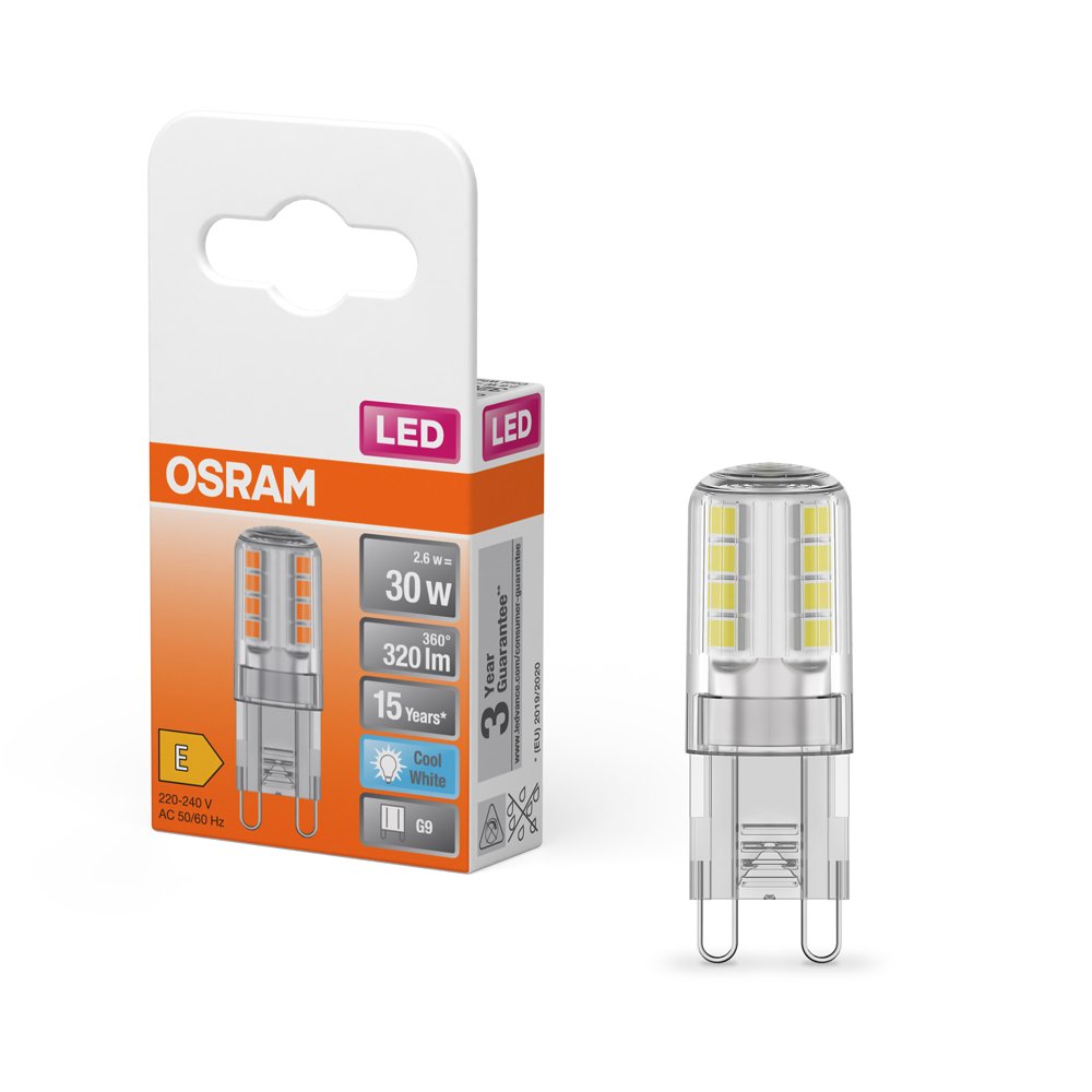 LED lempa OSRAM Special Pin, 2,6W, G9, 220-240V, 4000K, 320 lm, atitinka 30W lemputę