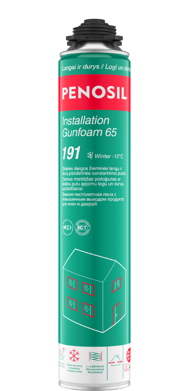 Sandarinimo putos PENOSIL Installation Gunfoam 65 Winter 191, žieminės, pistoletinės, 870 ml