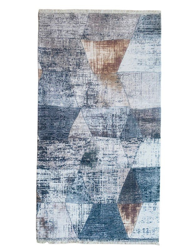 Kilimas RICCO Banco, 60 x 110 cm, 100 % poliesteris, rombai, melsvas, 33H-2R6011, Turkija