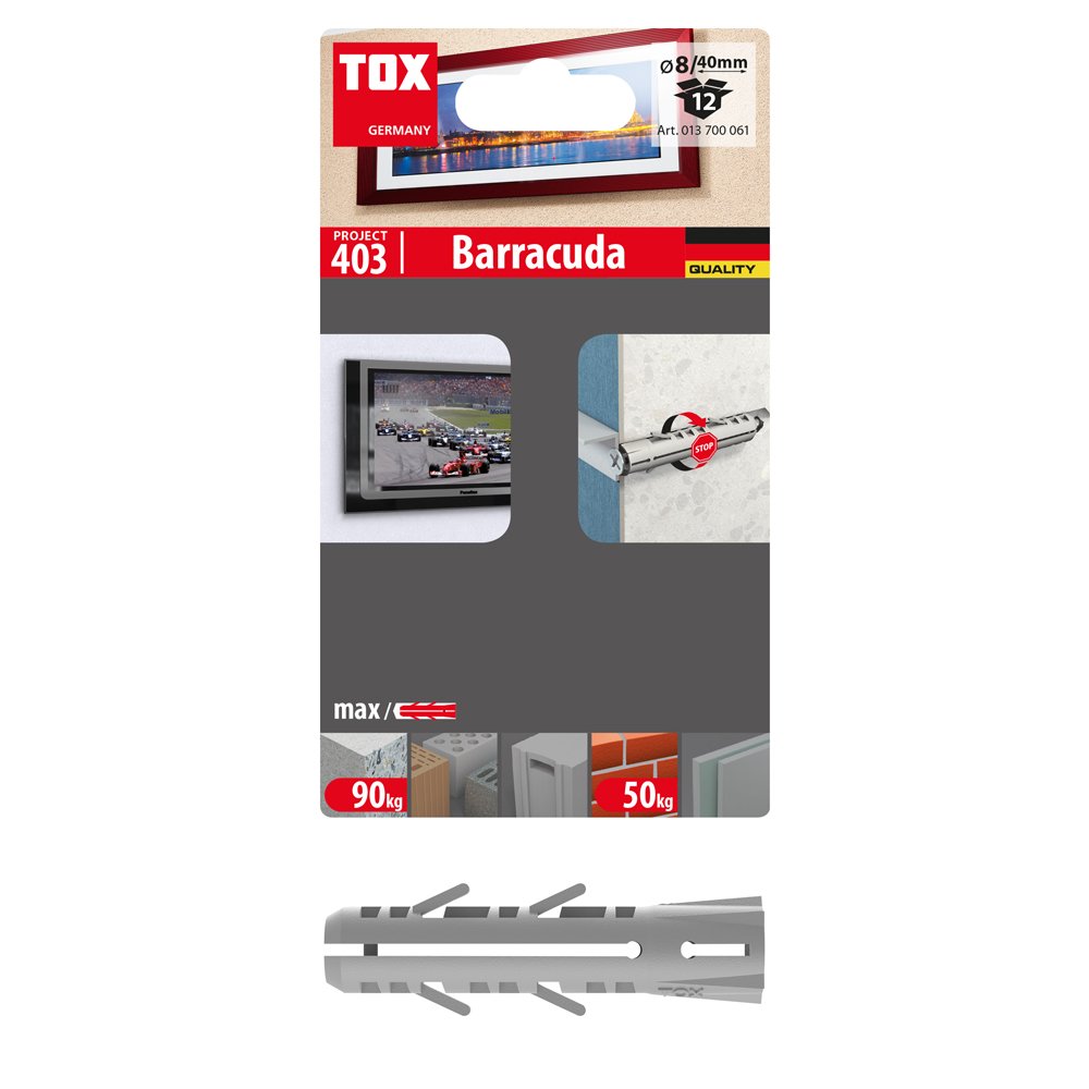 Kaištis TOX Barracuda, 8/40, 12 vnt.