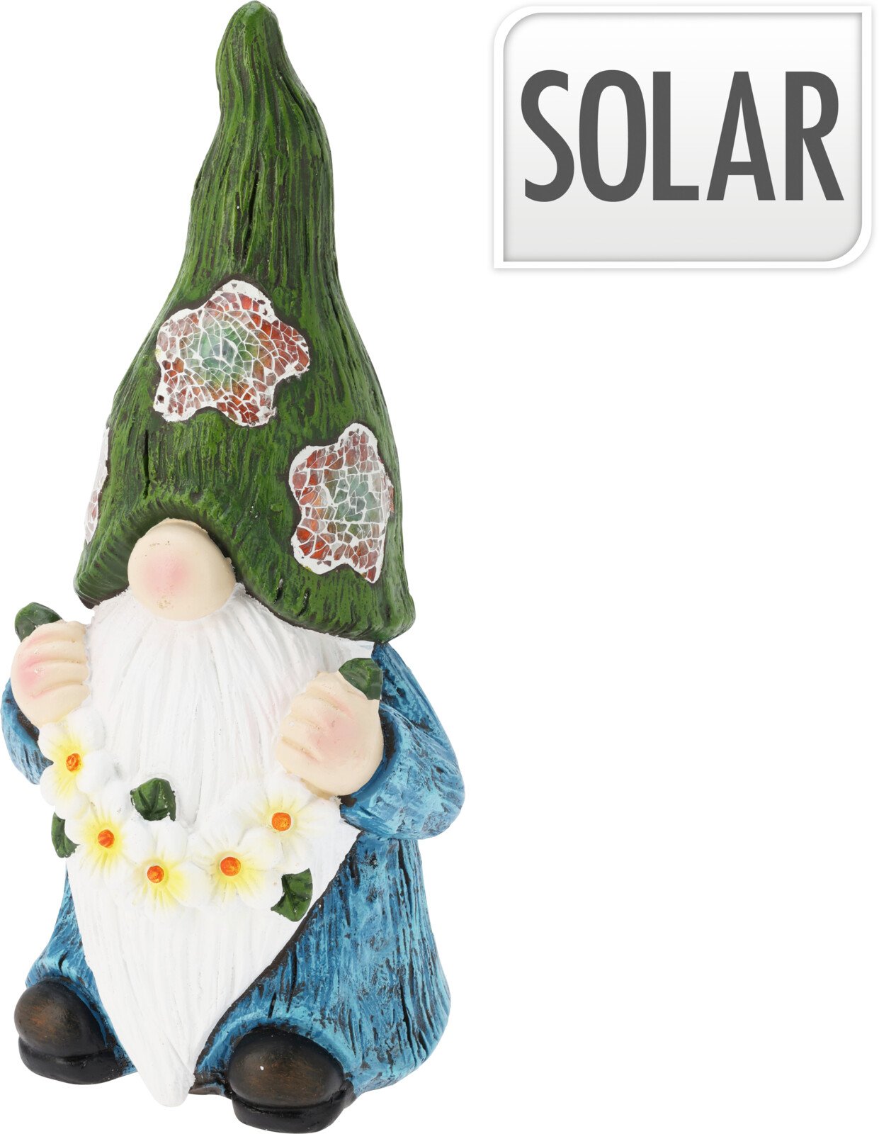 Sodo dekoracija NYKŠTUKAS, su gėlių karoliais, šviečiantis, 17 x 15,5 x 40,5 cm.