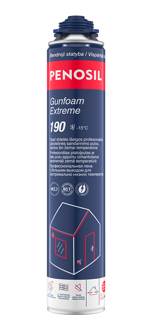 Sandarinimo putos PENOSIL Gunfoam Extreme 190, žieminės, pistoletinės, 750 ml