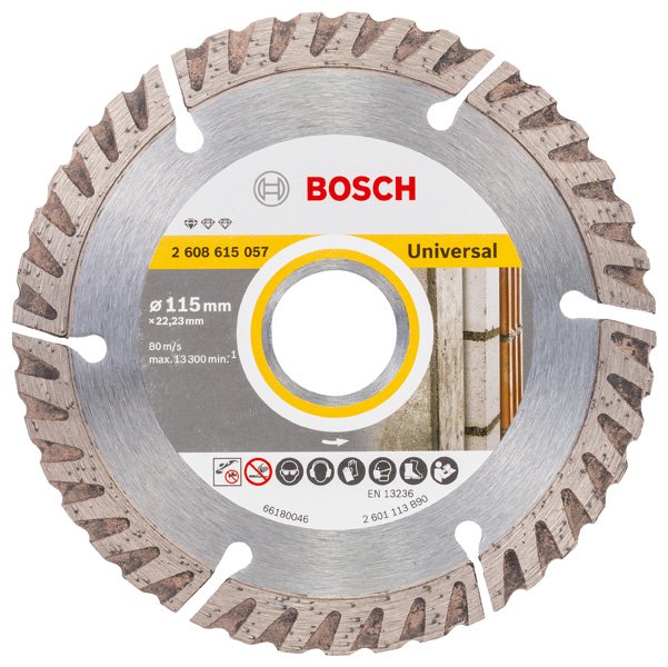 Deimantinis pjovimo diskas BOSCH Universal, 115x22.23 mm