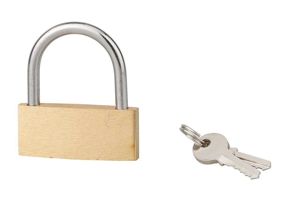Pakabinama spyna SP Basic, 2 raktai, žalvarinė, 60 mm, 970060