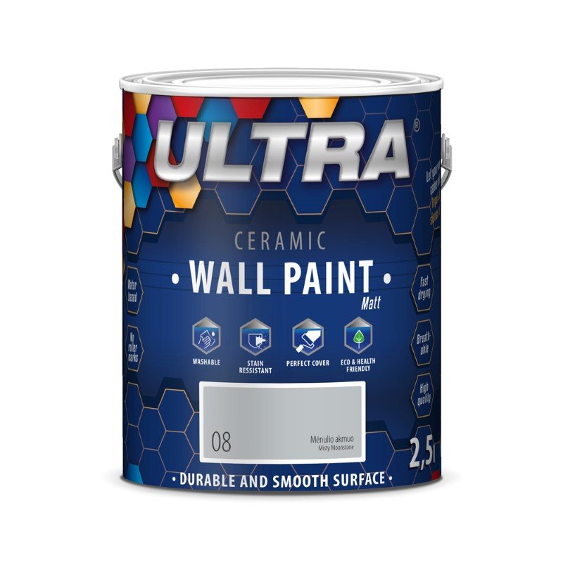 Interjero dažai ULTRA Ceramic, 2,5 l, Mėnulio akmuo sp. (8)