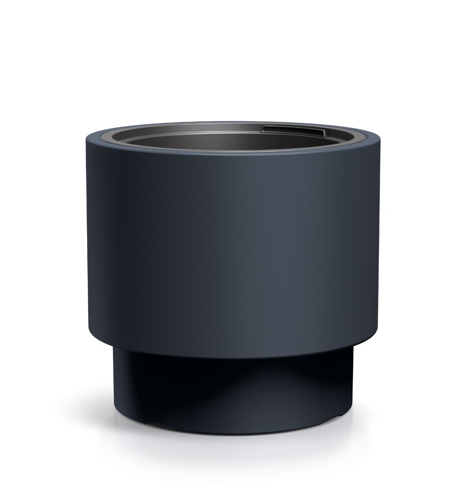 Plastikinis lauko vazonas "Heos", antracito sp., 39,5 x 39,5 x 37 cm.