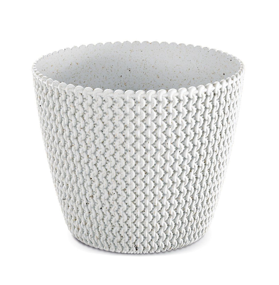 Plastikinis kambarinis vazonas SPLOFLY - ECO, 12,8 x 12,8 x 10,8 cm., baltos sp.