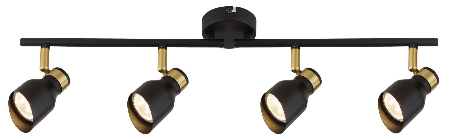 Kryptinis šviestuvas RABALUX Lilou 73050, GU10 4x MAX 25W, skermuo 55 mm, IP20, 230V, 50Hz, aukso sp.