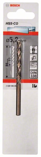 Grąžtas metalui BOSCH HSS-Co, 5,2 mm, 1 vnt.
