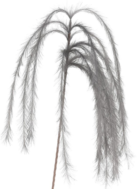 Dekoracija plunksnos ant stiebo, pilkos sp., 130 cm