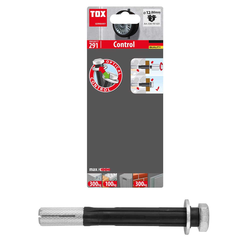 Inkarinis varžtas TOX Control, 12/80 mm, 2 vnt.