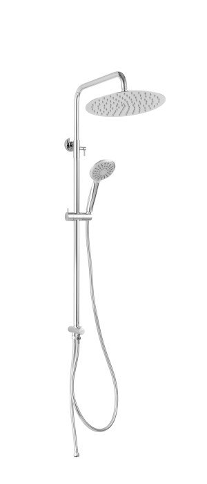 Dušo komplektas FERRO Cava Pro Np57, reg. dušo stovas 85-127 cm, reg. montavimo aukštis, dvi dušo galvos, dušo žarna 150 cm, chromas