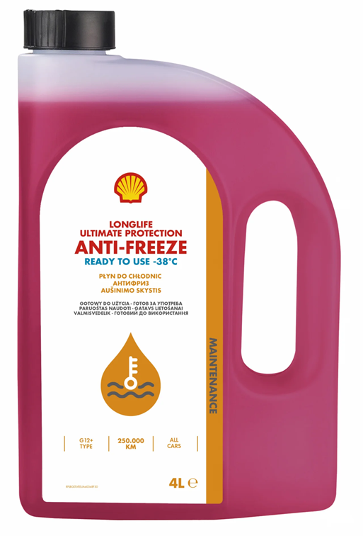 Aušinimo skystis SHELL Longlife Ultimate Protection, paruoštas naudojimui, 4L