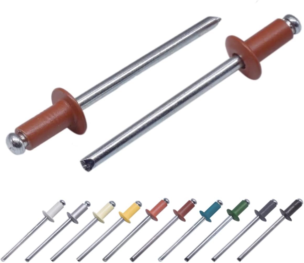 Aliumininės kniedės, 3,2 x 8mm, RAL8004, 50 vnt., vario ruda