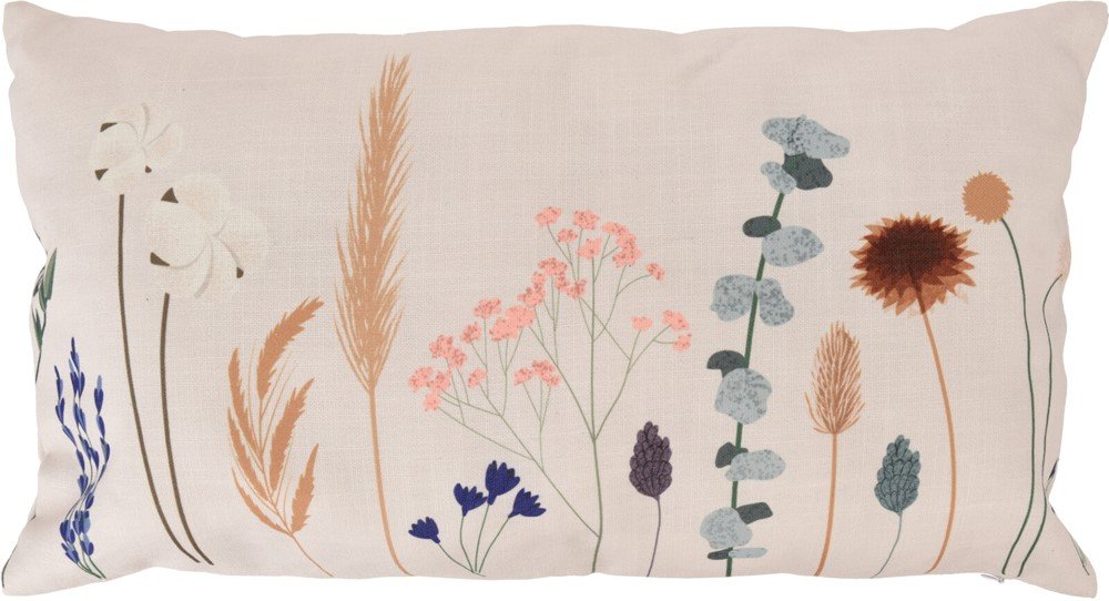 Dekoratyvinė pagalvėlė, dekoruota gėlėmis, 30 x 60 cm