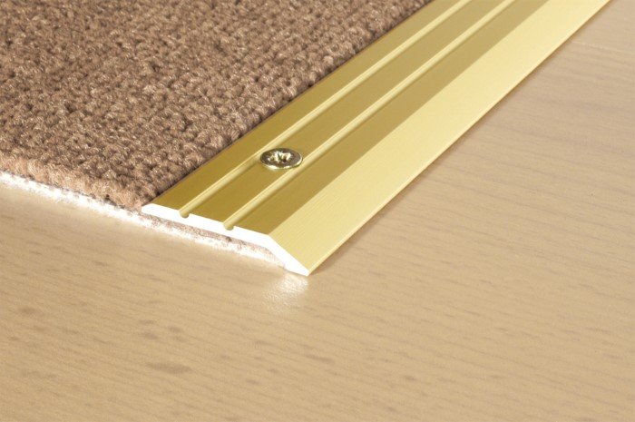 Aliumininė grindų juostelė HESORA H 04 D1, 4.0 x 180 cm,  mat.aukso spalvos, kilmės šalis ES